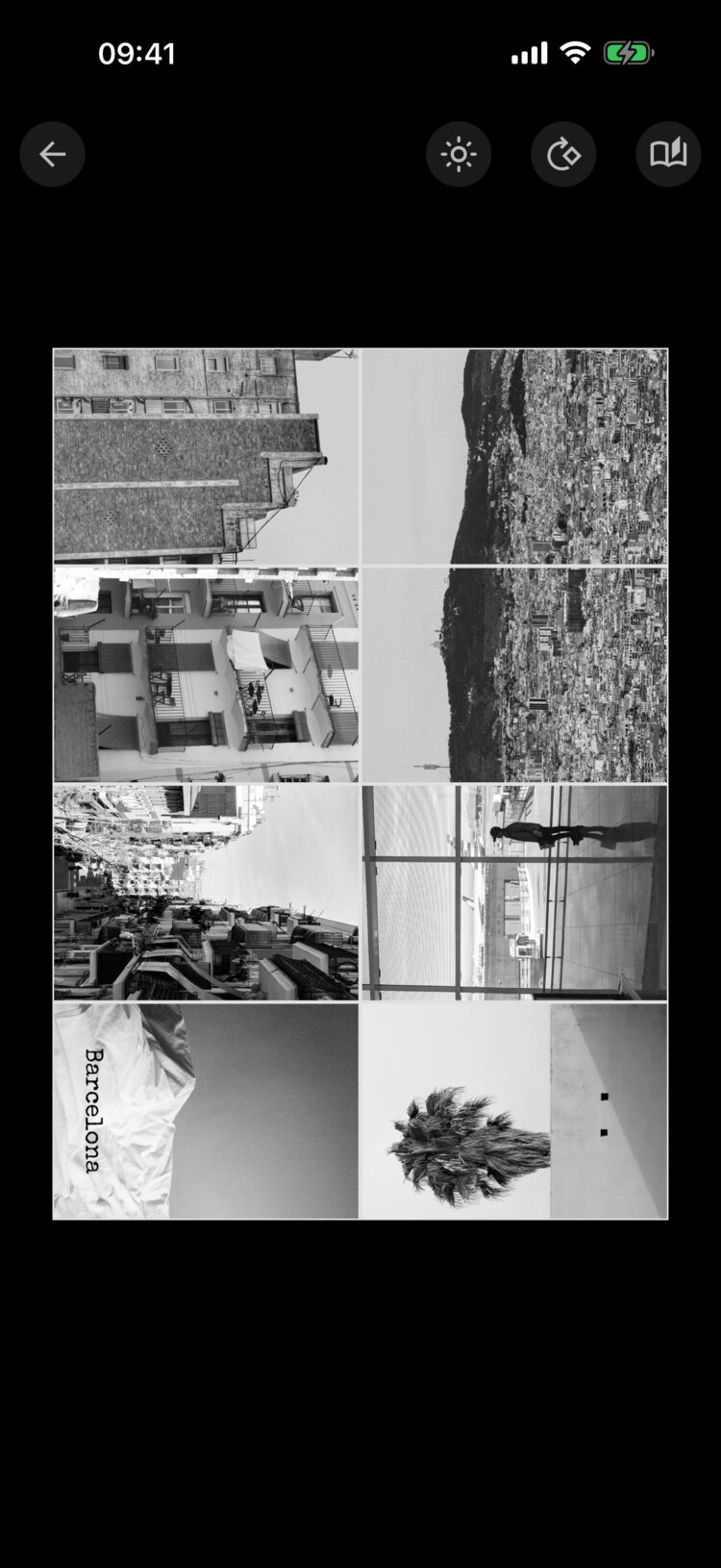 The preview showing the finished printed sheet with all eight panels.